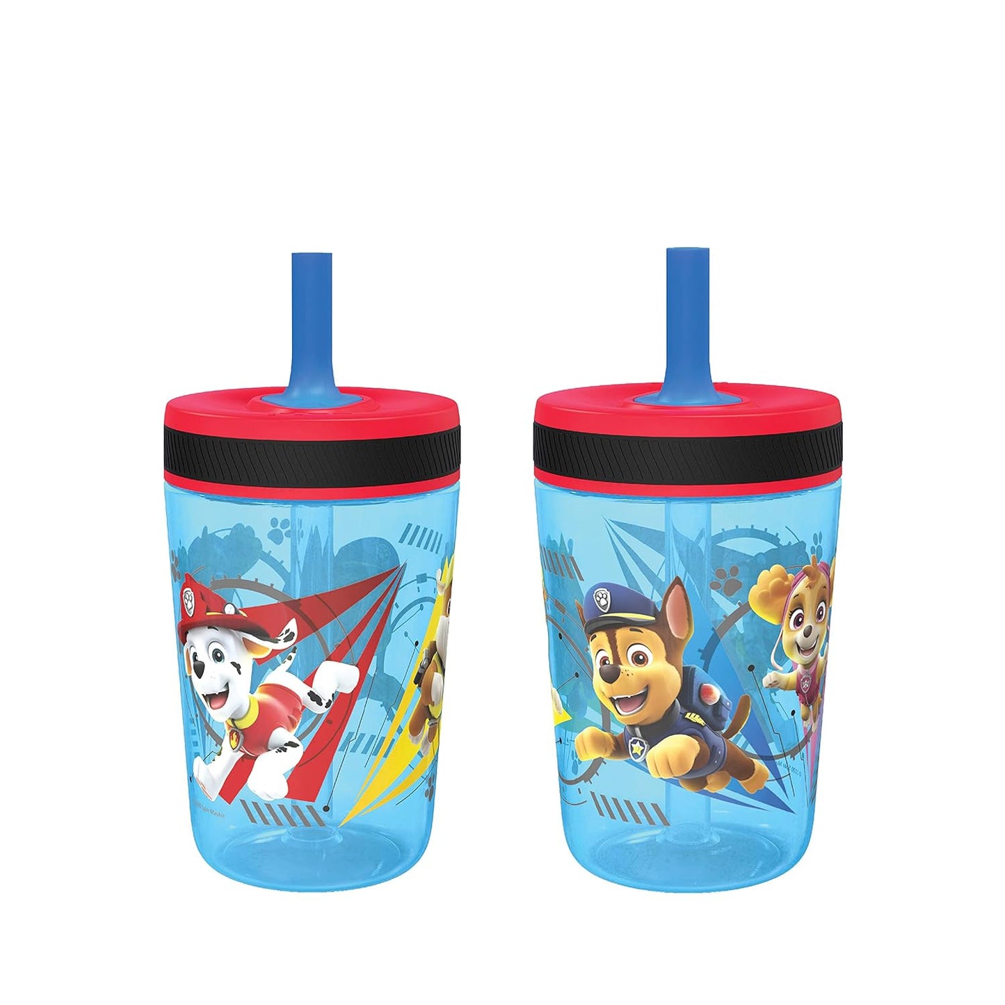 Zak Designs 15oz Bluey Kelso Tumbler Set, Leak-Proof Screw-On Lid with Straw Made of Durable Plastic and Silicone, Perfect Bundle for Kids, 2 Count (Pack of 1) - Colors A