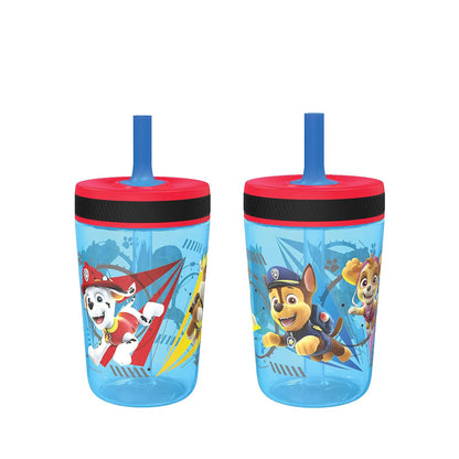 Zak Designs 15oz Bluey Kelso Tumbler Set, Leak-Proof Screw-On Lid with Straw Made of Durable Plastic and Silicone, Perfect Bundle for Kids, 2 Count (Pack of 1) - Colors A