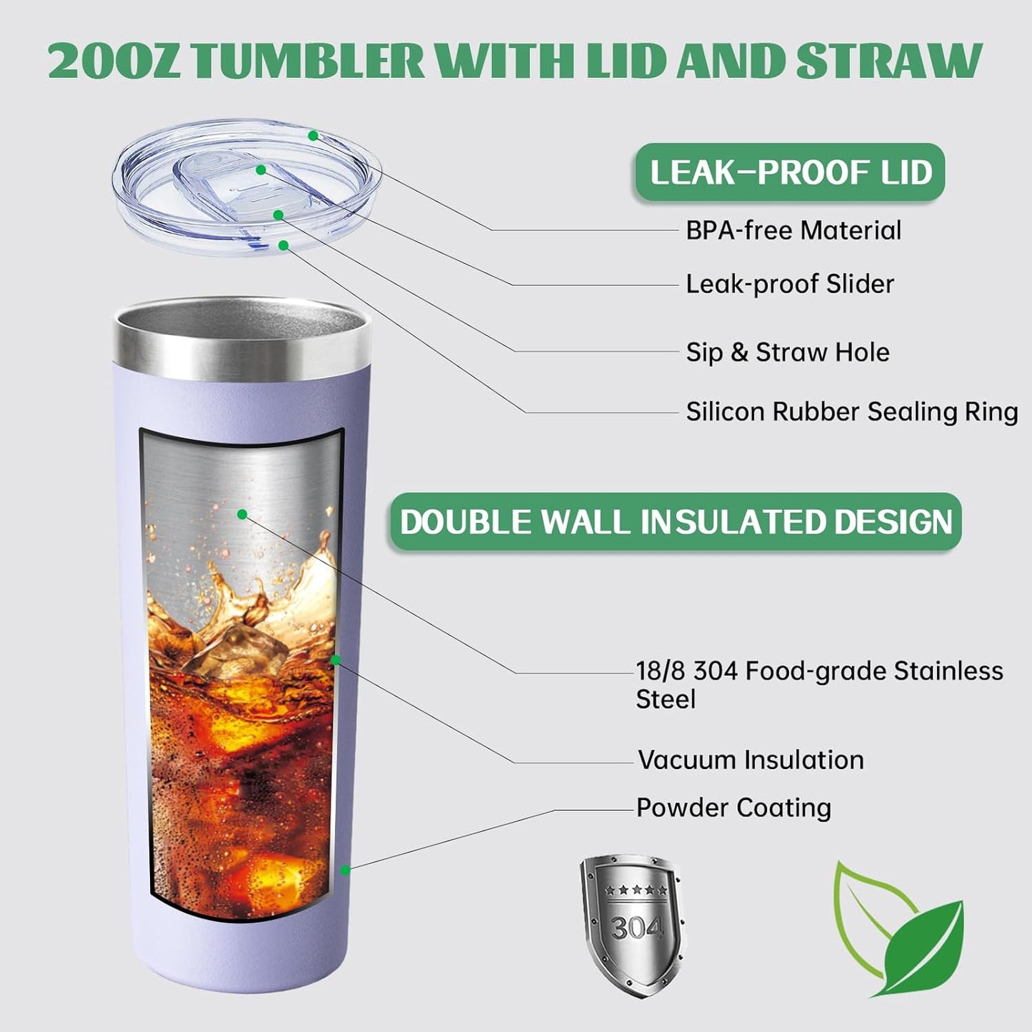 20 oz Skinny Tumblers with Lid and Straw,Stainless Steel Vacuum Insulated Tumbler Cup Double Wall Travel Coffee Mug, Thermal Water Tumbler for Hot and Cold Drinks(Rose Gold,1)