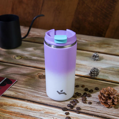 Konokyo Tumbler with Lid, 16 oz Travel Coffee Mug Double Wall Vacuum Stainless Steel Thermal Metal Cup Insulated Water Bottle,Navy Blue