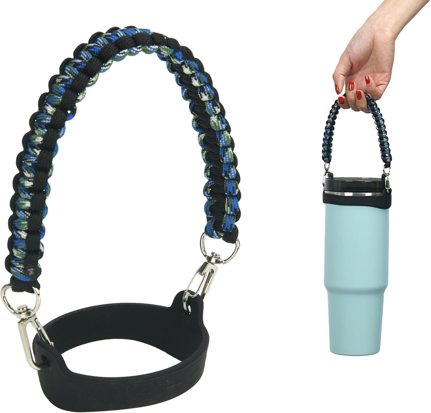 Wongeto Paracord Handle Strap for Stanley Cup - Heavy Duty Compatible with Stanley 40oz 30oz Tumbler, Stanley Cup Accessories