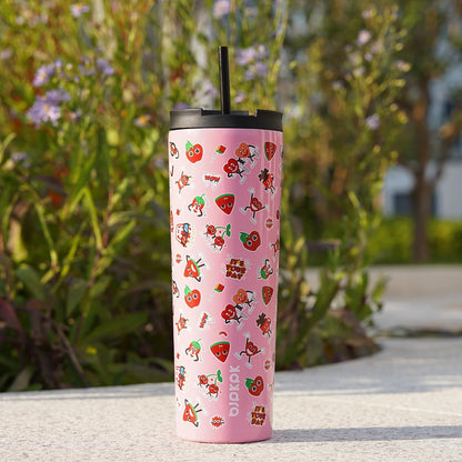 BJPKPK 22oz Insulated Tumbler With lid And Straw Stainless Steel Tumblers Travel Coffee Mug Reusable Thermal Cup,Sky