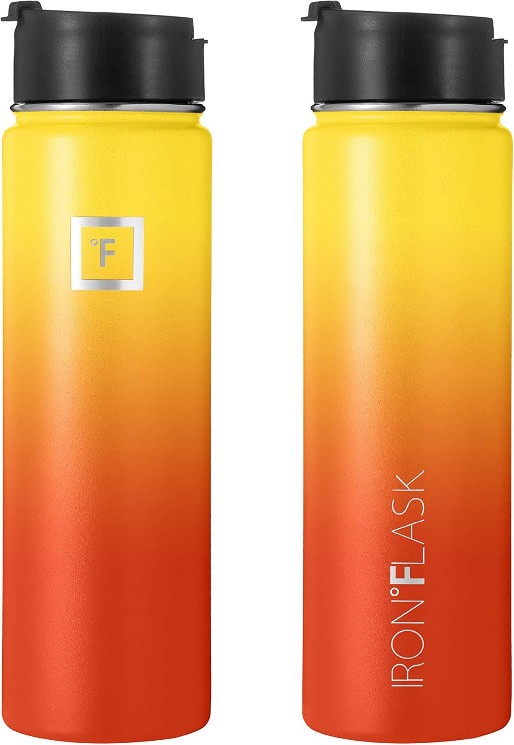 IRON °FLASK Camping & Hiking Hydration Flask with Straw, Wide Mouth Insulated Stainless Steel Sports Water Bottle - 22 oz Aurora