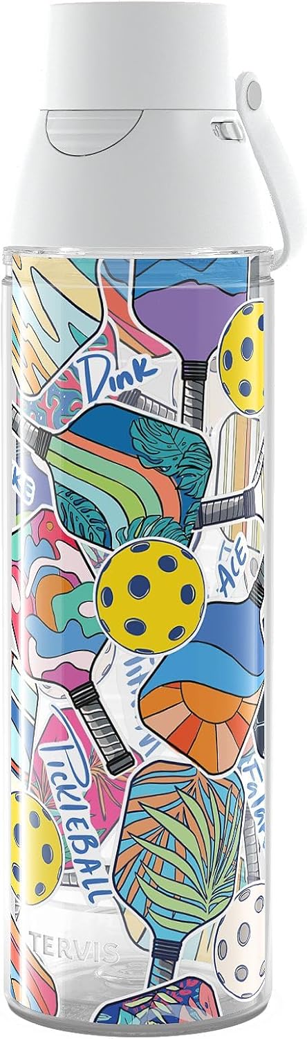 Tervis Venture Lite Pickleball - Spike Dink Ace Made in USA Double Walled Insulated Tumbler Travel Cup Keeps Drinks Cold & Hot, 24oz Water Bottle, Classic