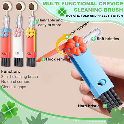 3 in 1 Cup Lid Cleaning Brush, Portable Water Bottle Brush, Multifunctional Bottle Cleaner Brush Set for Tight Spaces, Bottle Gaps, Tumblers, Travel Mug Caps(3 PCS)