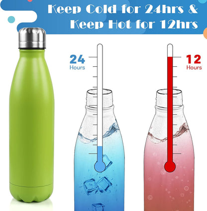 BOGI 17oz Insulated Water Bottle Double Wall Vacuum Stainless Steel Water Bottles, Leak Proof Metal Sports Water Bottle Keeps Drink Hot and Cold - Perfect for Outdoor Sports Camping Biking (Purple)