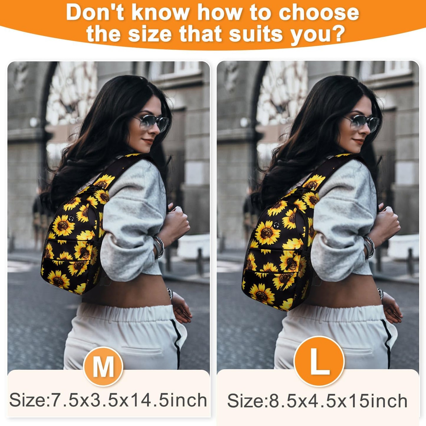 Pritent Crossbody Bags for Women Men Trendy Sling Bag Backpack Casual Chest Bag with Convertible Shoulder Strap