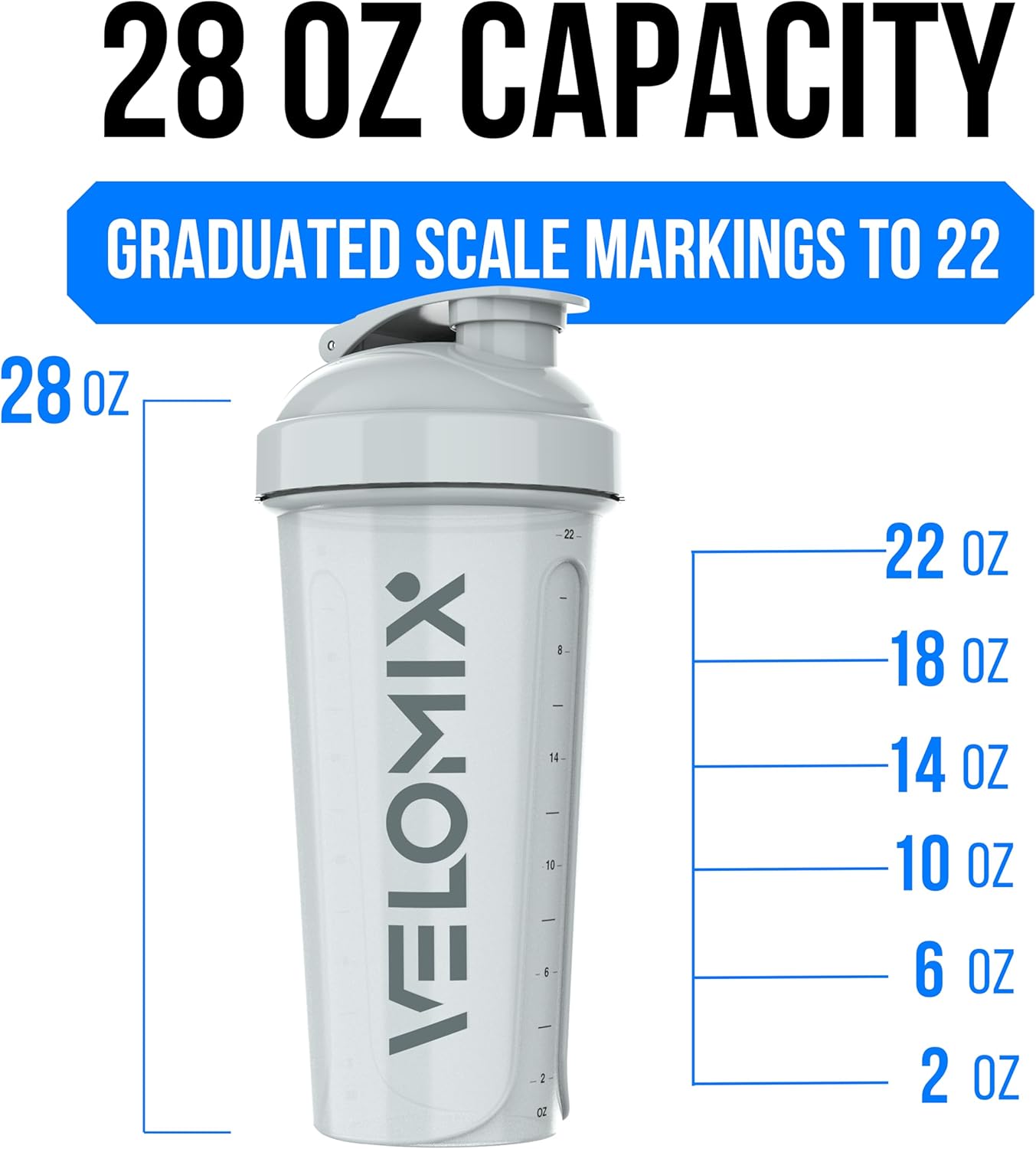 VELOMIX -4 Pack- 28 oz Protein Shaker Bottles for Protein Mixes - 4x Wire Whisk | Leak Proof Shaker Cups for Protein Shakes | Stackable Protein Shaker Bottle Pack (A1) Silver Aurora