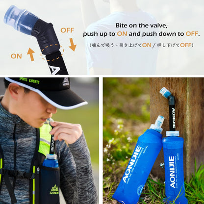 TRIWONDER Handheld Water Bottle for Running, Quick Grip Chill 17 oz Handheld Soft Water Bottle with Hand Strap Hydration Pack, BPA Sport Soft Flask (Blue)