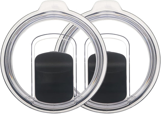 20 oz Tumbler Lid, 2 Pack Replacement Lids Compatible for YETI 20 oz Tumbler 10/24 oz Mug and 10 oz Lowball, Travel Spill Proof Cup Lids Covers with Magnetic Slider Switch, BPA Free