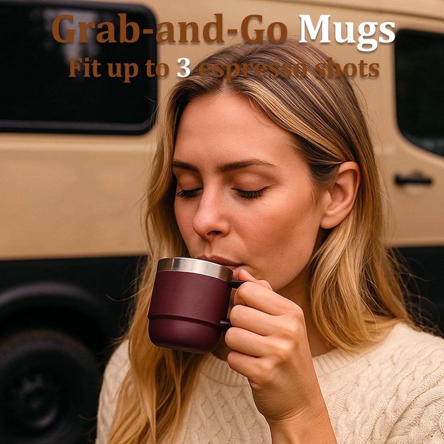 Zenbo 8 oz Stackable Espresso/Coffee Cups with Magnetic Lid, Ceramic-Lined 18/8 Stainless Steel Mini Tumblers, Double-Wall Vacuum Insulated & Dishwasher Safe for Travel & Office (Sage Green-2 Pack)