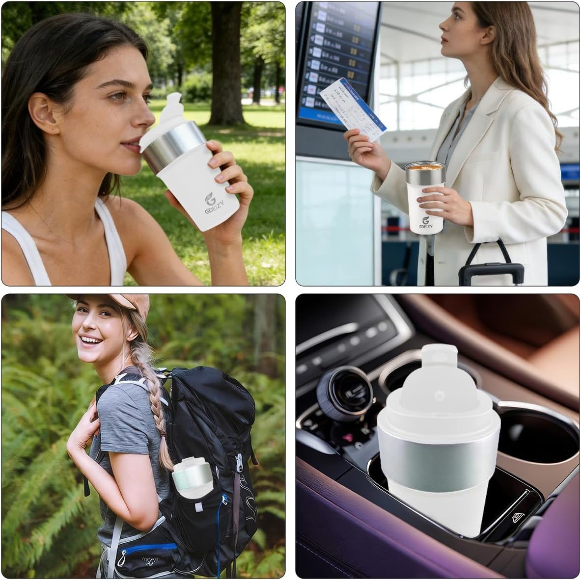 17oz Double Wall Stainless Steel Vacuum Insulated Travel Mug, Spill-Proof & Leak-Proof Coffee Mug, BPA-Free Reusable Coffee Cup for Hot & Cold Drinks, Black (Black)