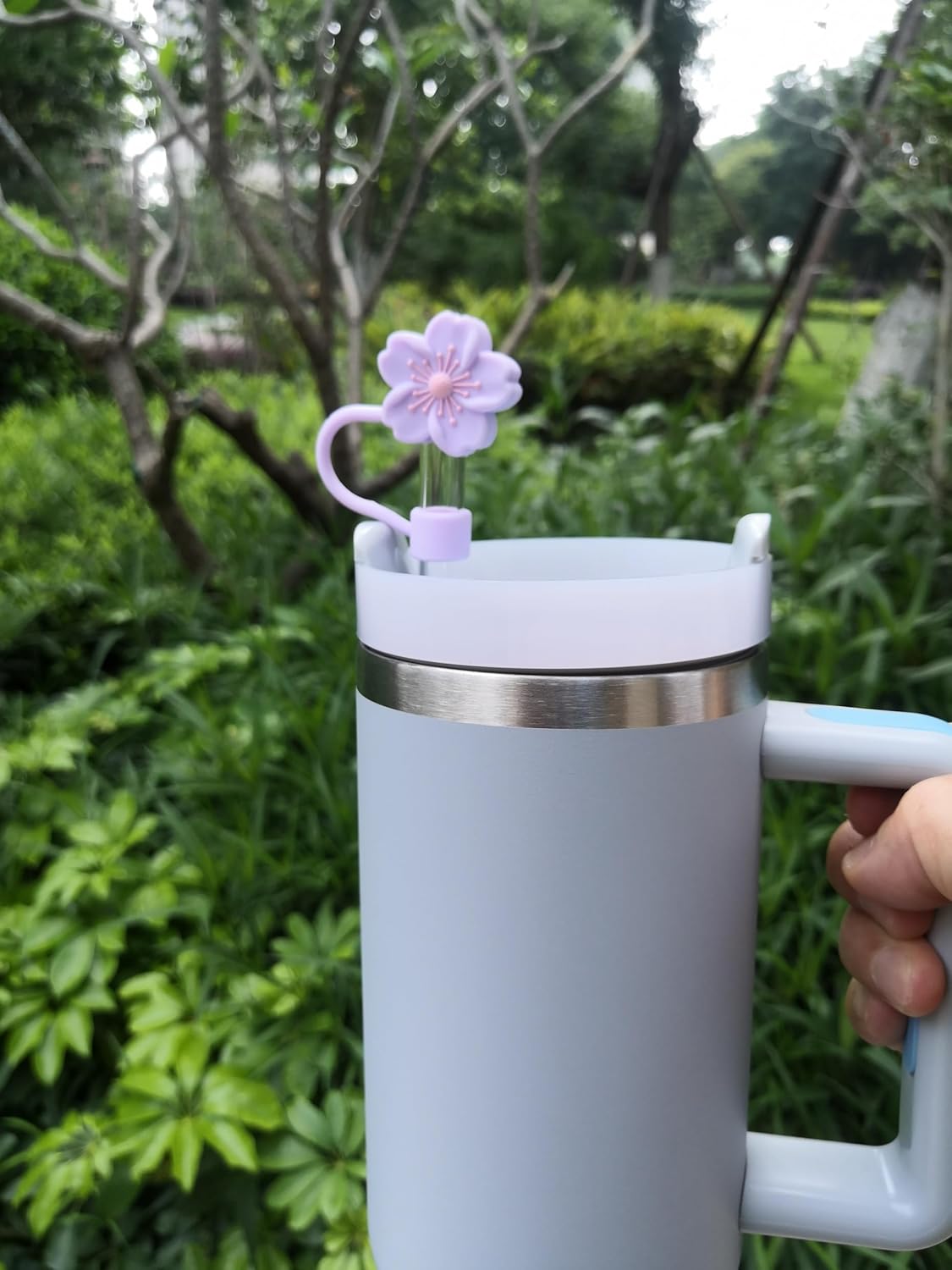Silicone Straw Covers Cap Compatible with Stanley Cup 30 40 oz-Dust-Proof Reusable Straw Cover for Tumblers and Water Bottles