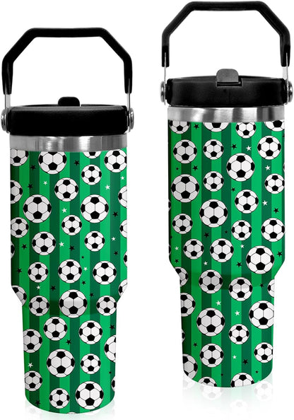 30 oz Tumbler with Handle Flip Straw Leak Proof - Pickleball Mug 30oz Tumbler Travel Coffee Mug with Handle - Birthday Gifts for Women Pickleball Lovers Players 30 Ounce Stainless Steel Cup