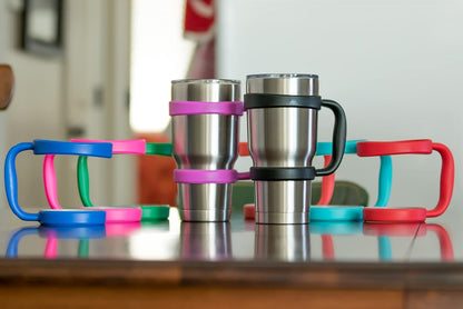 STRATA CUPS 30 oz Tumbler Handle - Available For 30 oz YETI Tumbler, OZARK TRAIL, Rambler Tumbler- BPA free (Black)