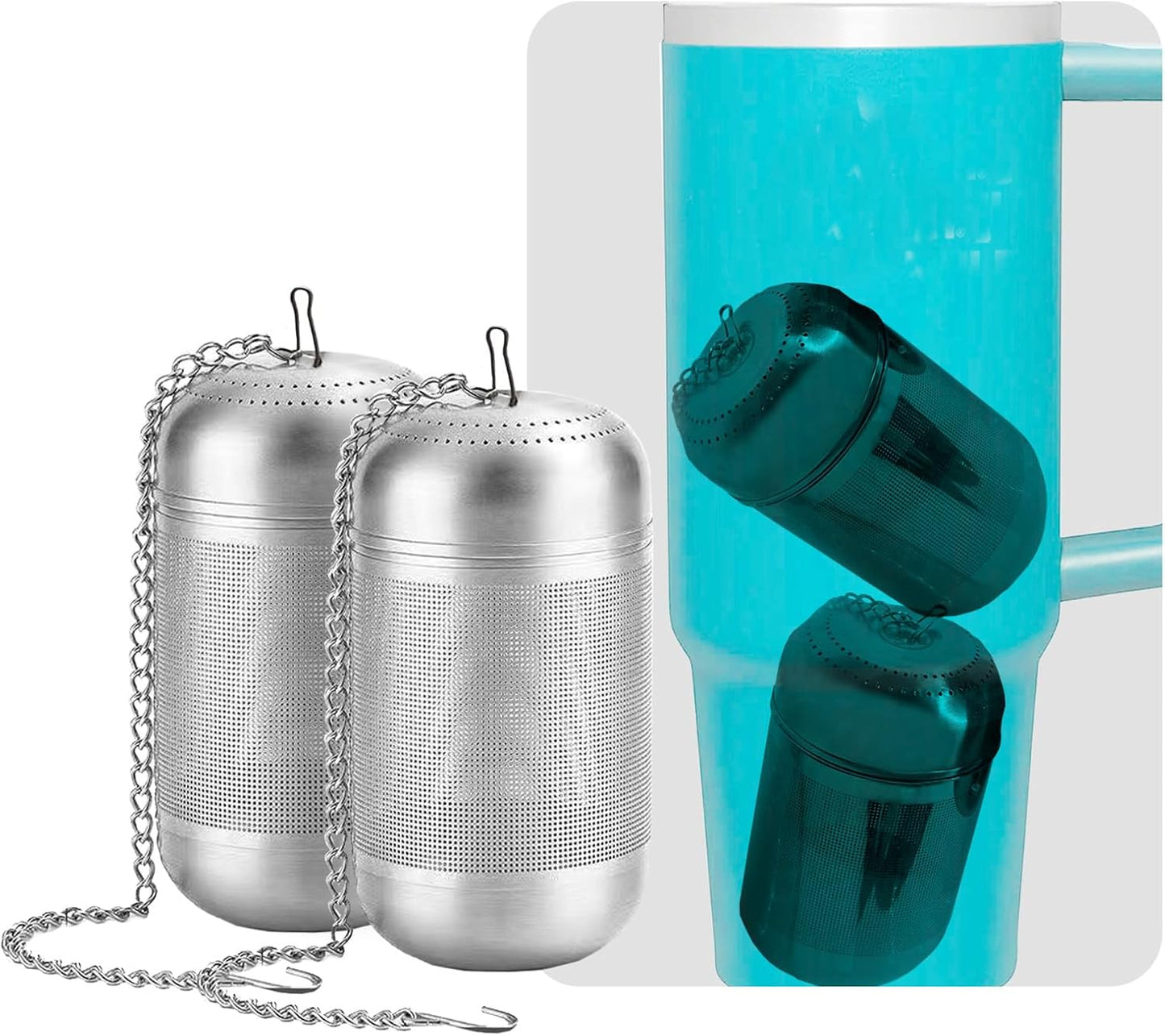 2PCS Fruit Infuser Insert,Flower Tea Infuser for Wide Mouth Water Bottles,Compatible with Stanley,Hydro Flask,Iron Flask, Takeya, ThermoFlask and Similar