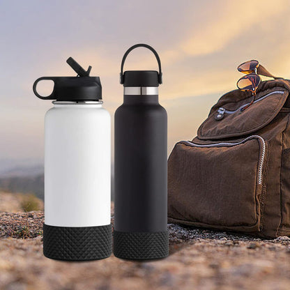 WUQID Water Bottle Boot, Diamond Silicone Boot Compatible with Stanleyy Tumbler 20-40oz & Hydroo Flask Bottle 12oz-24oz, Reduces Dents Sleeve Cover for More Bottles/Tumblers Bottom of 2.83-2.95in