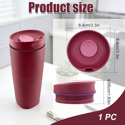 Replacement Slider Lid for Owala SmoothSip 20oz & 12oz, Top Cover Compatible with Owala 24oz Coffee Tumbler, Coffee Travel Mugs Leakproof Accessories, BPA-Free (Black Cherry)