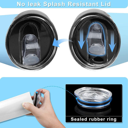 20 oz Skinny Tumbler Replacement Lids Spill Proof Splash Resistant Lids Covers for 2.76in Cup Mouth Compatible with YETI Rambler and More Tumbler Cups (20 oz, 2 Pack)