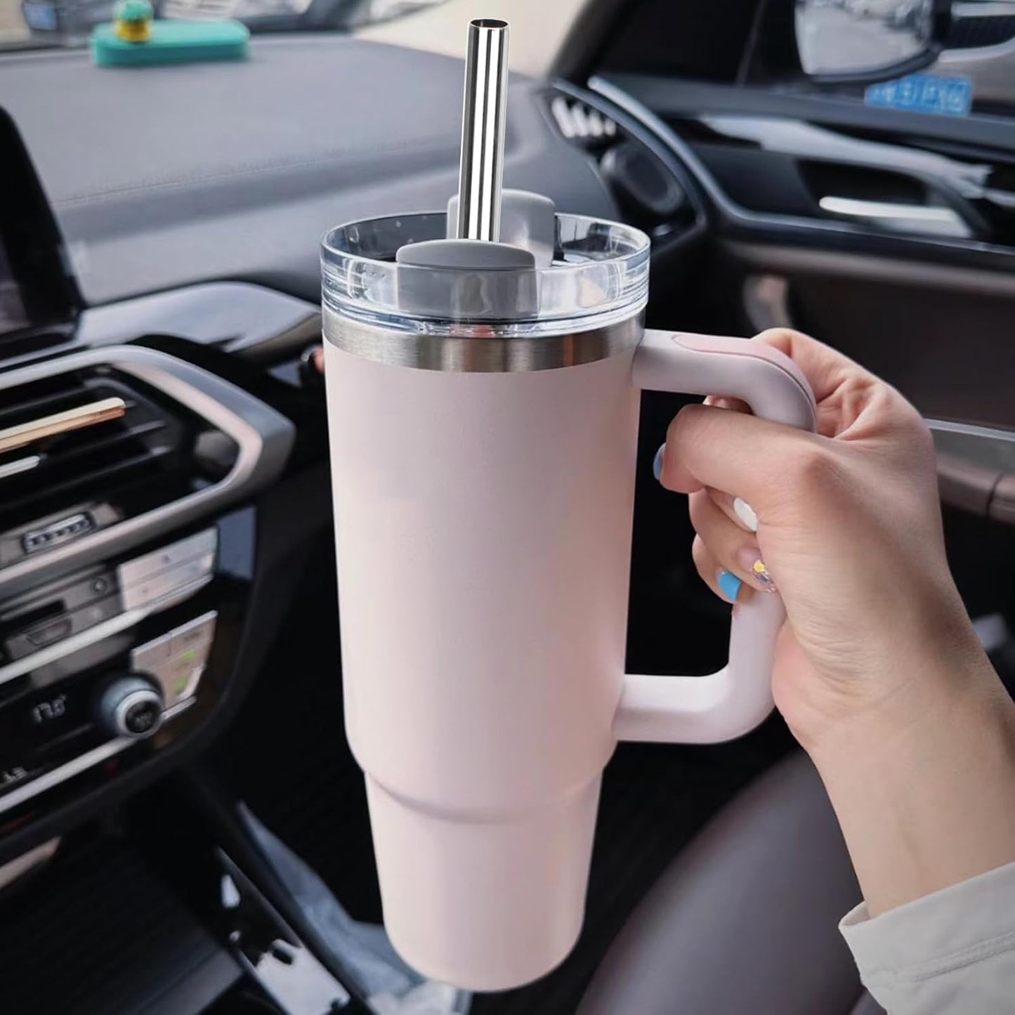 6 Pack Stainless Steel Straw Replacement 40 oz for Stanley Tumbler,3 Straight + 3 Curved Reusable Straws with Cleaning Brush, Compatible for 40oz Stanley Cup Tumbler