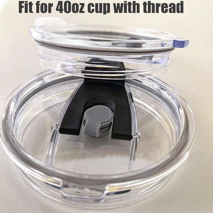 40 OZ Tumbler Lid Compatible for Stanley Cup,Replacement Lids Fit for Stanley Adventure Quencher,for Quencher H2.0 FlowState 40oz Cup, 100% Leakproof and Splash-Proof (Black)