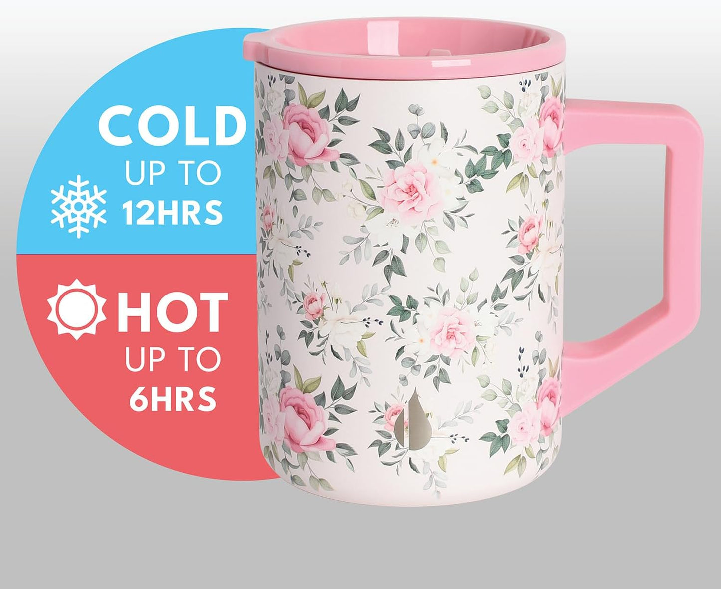 Elemental Insulated Coffee Mug - Triple-Wall Stainless Steel Summit Travel Cup for Hot and Cold Drinks - Thermal Coffee Mug with Lid and Handle for Camping, Office & Travel 16oz - Rainbow Speckle