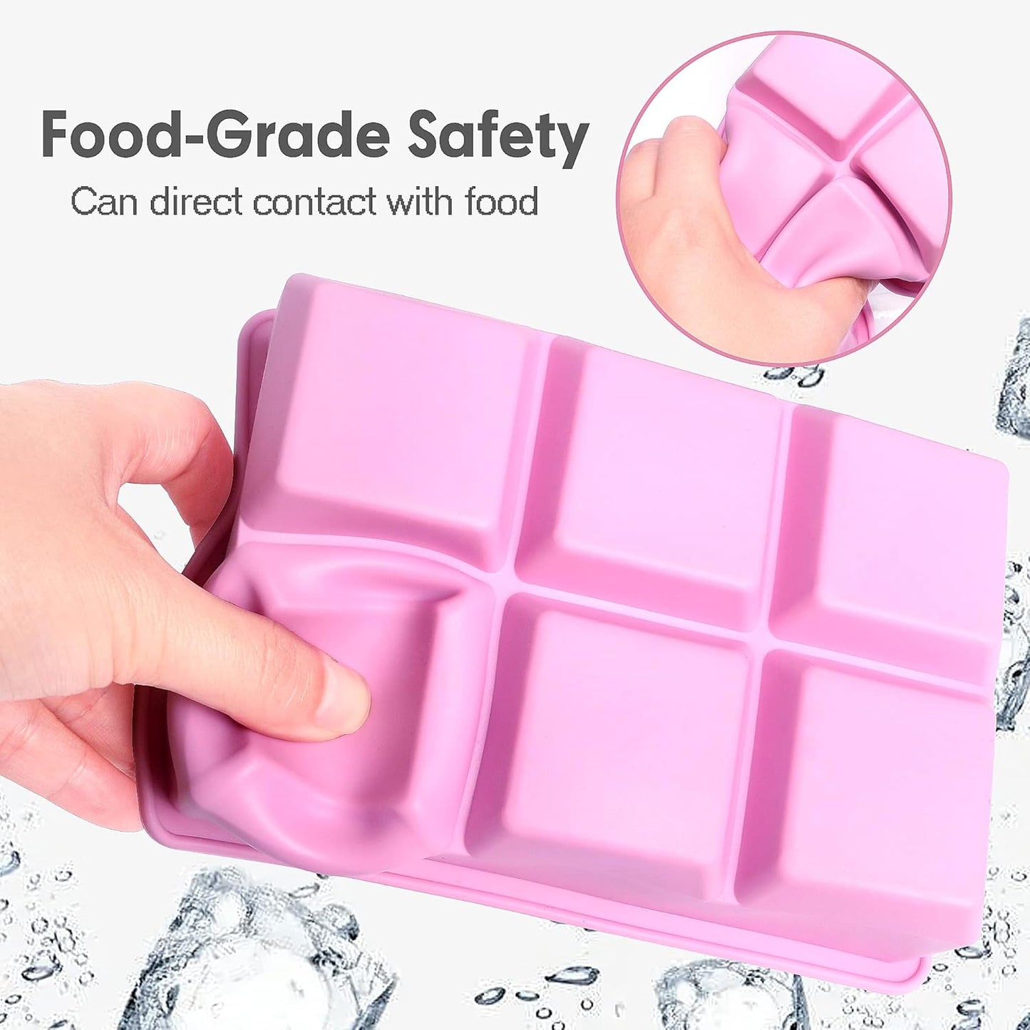 Excnorm Silicone Ice Cube Trays 3 Pack - Large Size Silicone Ice Cube Molds with Leak Proof Removable Lid Square Ice Cube Tray And BPA Free for Cocktail,Whiskey, Stackable Flexible Ice