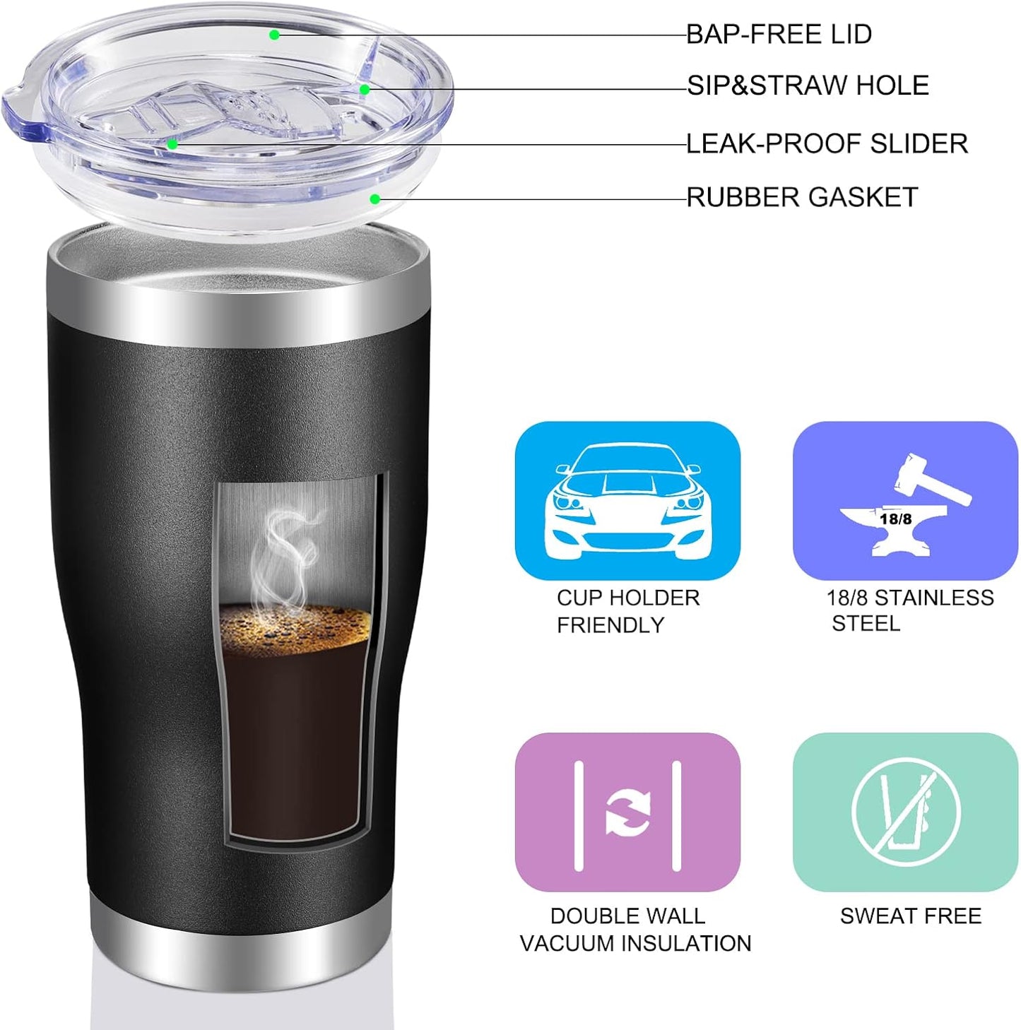 VEGOND 20oz Tumbler Stainless Steel Tumbler Cup with Lid And Straw Vacuum Insulated Double Wall Travel Coffee Mug(Orange 1 Pack)