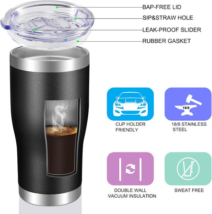 VEGOND 20oz Tumbler Stainless Steel Tumbler Cup with Lid And Straw Vacuum Insulated Double Wall Travel Coffee Mug(Orange 1 Pack)