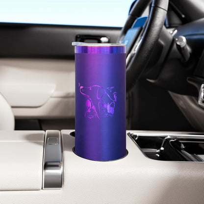 20 oz Skinny Tumblers Bulk, Stainless Steel Insulated Tumbler with Lids and Straws, Slim Double Wall Powder Coated Travel Coffee Mugs Reusable Cup for Hot Cold Drinks (Black,1 pack)