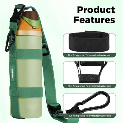 EasyAcc Water Bottle Holder Strap Sling, for Owala FreeSip 24 32 40 oz, Hydro Flask, Cirkul, Yeti, Stanley Flip, Universal Water Bottles, with Carabiner, for Walking Curise Travel (Bottle Excluded)