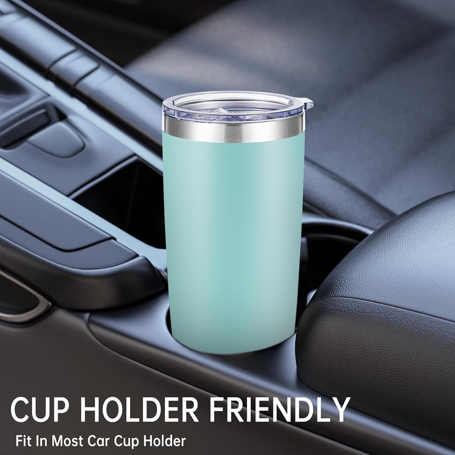 20 oz Tumblers Bulk Stainless Steel Tumbler with Lid Double Wall Vacuum Insulated Coffee Mug 20oz Powder Coated Cup for Hot and Cold Drinks, Stainless, 6 pack