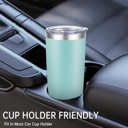 20 oz Tumblers Bulk Stainless Steel Tumbler with Lid Double Wall Vacuum Insulated Coffee Mug 20oz Powder Coated Cup for Hot and Cold Drinks, Stainless, 6 pack
