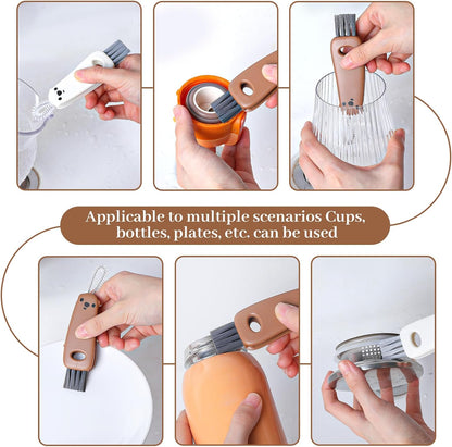 3 in 1 Cup Lid Cleaning Brush,2Pcs Multifunctional Lid Gap Cleaning Brush Tool,Water Bottle Lidss Cleaner for Straws,Tumblers,Bottles Caps