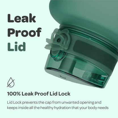 Hydracy Water Bottle with Time Marker -Large BPA Free Water Bottle & No Sweat Sleeve -Leak Proof Gym Bottle with Times to Drink - Ideal for Fitness Sports & Outdoors
