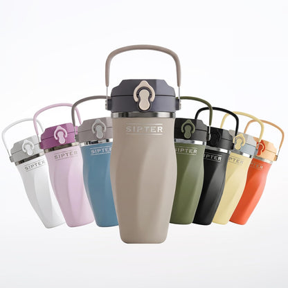 Earth Stone - 24oz Insulated Protein Shaker Bottle - Medical-Grade 316 Stainless Steel - Patent-Pending Clump-Free Design - Odor Proof & Leak-Proof Metal Blender Cup
