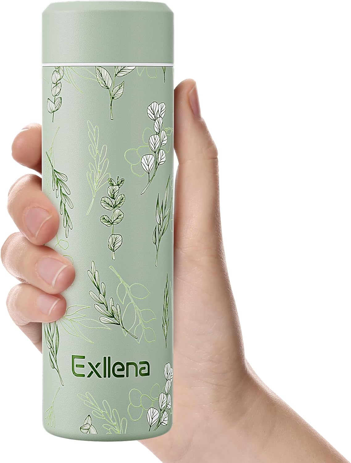 【Upgraded】Exllena Small Insulated Water Bottle 12 oz/350ml– Mini Insulated Water Bottle for Hot & Cold Drinks, Perfect Small Water Bottle for Travel, Purse...(Greyish Blue)