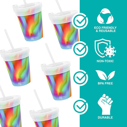 Silipint 8oz Silicone Tumbler with Straw and Lid – Unbreakable, BPA Free, Non-Toxic, Dishwasher, Microwave, Freezer Safe Tumbler Cup – Drinkware for Juice, Smoothies, Coffee (Cool Berry Crush)
