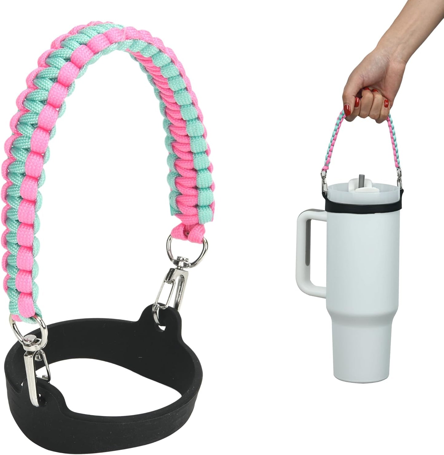 Wongeto Paracord Handle Strap for Stanley Cup - Heavy Duty Compatible with Stanley 40oz 30oz Tumbler, Stanley Cup Accessories