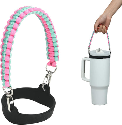 Wongeto Paracord Handle Strap for Stanley Cup - Heavy Duty Compatible with Stanley 40oz 30oz Tumbler, Stanley Cup Accessories