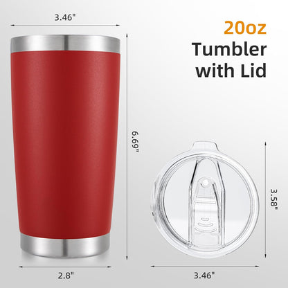 20 oz Tumbler with Lid Stainless Steel Insulated Tumblers Double Wall Vacuum Coffee Mug Powder Coated Tumbler Cups for Cold and Hot Drinks, Tropical Pink, 1 pack