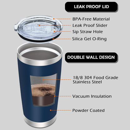 AIANJI 20oz Tumbler Bulk Stainless Steel Tumblers with Lid Vacuum Insulated Double Wall Travel Coffee Mug Powder Coated Tumbler Cup for Hot and Cold Drinks(Stainless Steel, 1 pack)