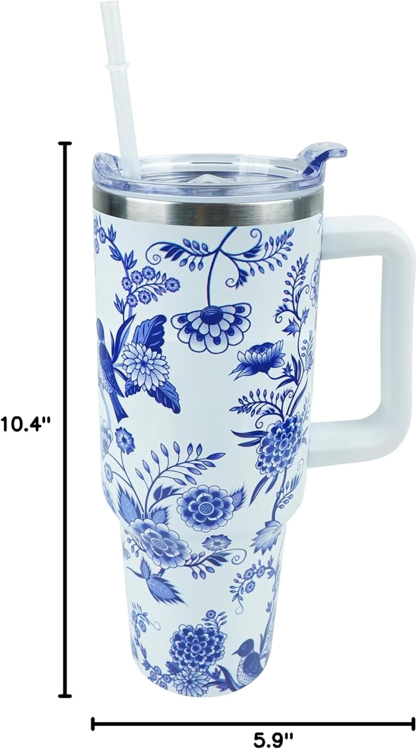 40 oz Tumbler with Handle and Straw Lid Leak Proof | You're Awesome Inspirational Mother's Day Birthday Gifts for Women Men Coworker Friends | Stainless Steel Cup Dishwasher Safe