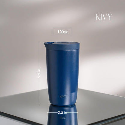 KIVY Travel Coffee Mug Tumbler [24h Cold | 6h Hot] Insulated Coffee Tumbler Stainless Steel - Leak Proof Coffee Travel Mug - 12oz Insulated cup to go for hot & cold drinks - Cups for Women & Men