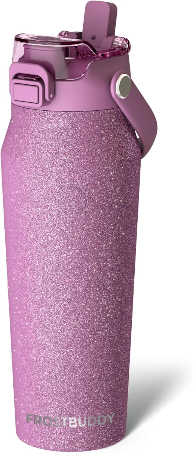 Frost Buddy 24oz Insulated Water Bottle with Straw & Chug Lid | Leak-Proof Stainless Steel | 24-Hours Cold | Sweat-Proof, Cup Holder Friendly | Ideal for Gym, Travel, Sports & Everyday Hydration - Colors A