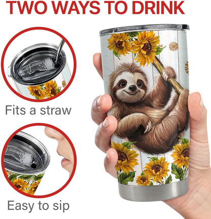 SANDJEST Pickleball Tumbler 20oz, Stainless Steel Travel Cup with Lid, Insulated Coffee Mug, Pickleballs Gifts for Women Girls Friends Sisters Players on Birthday Christmas