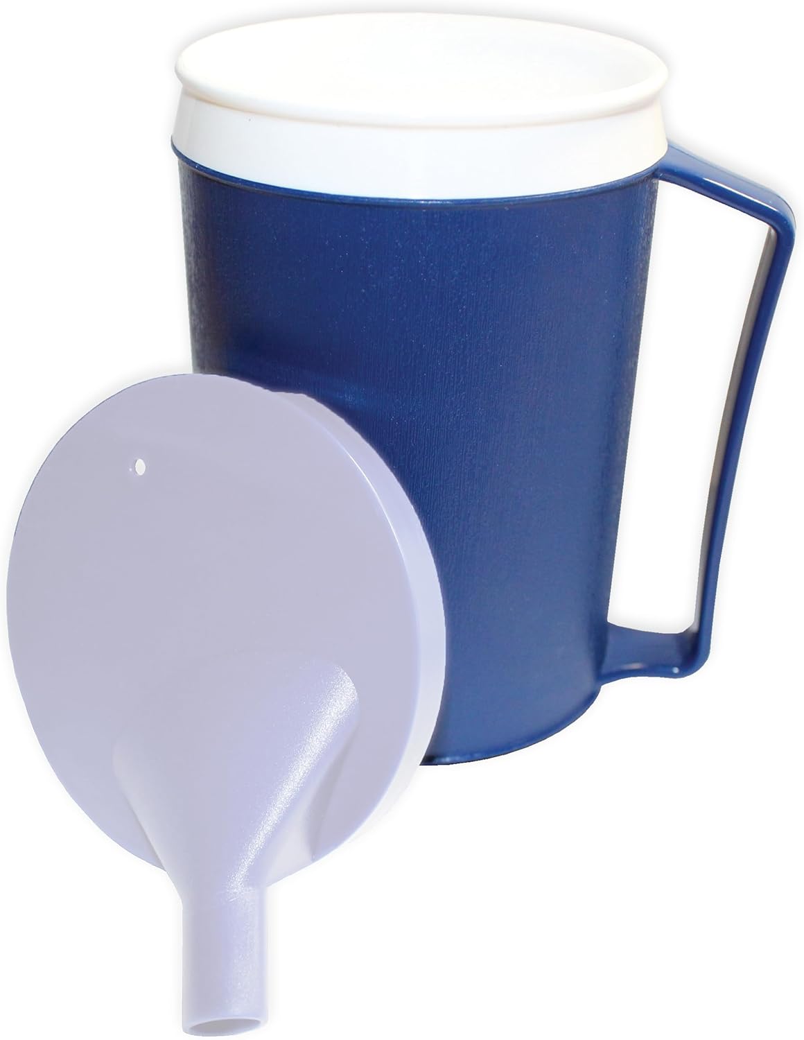 Rehabilitation Advantage Insulated Blue Mug 2-Pack – 12 oz Adaptive Mugs with Easy-Grip Handles, Spill-Resistant Snorkel Lids, Durable Lightweight Plastic for Hot/Cold Drinks & Limited Hand Strength