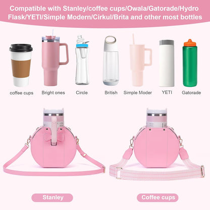 Stanley Purse Cup Holder for 40oz - Portable Crossbody Tumbler Bag with Strap, Water Bottle Carrier for Outdoor Travel