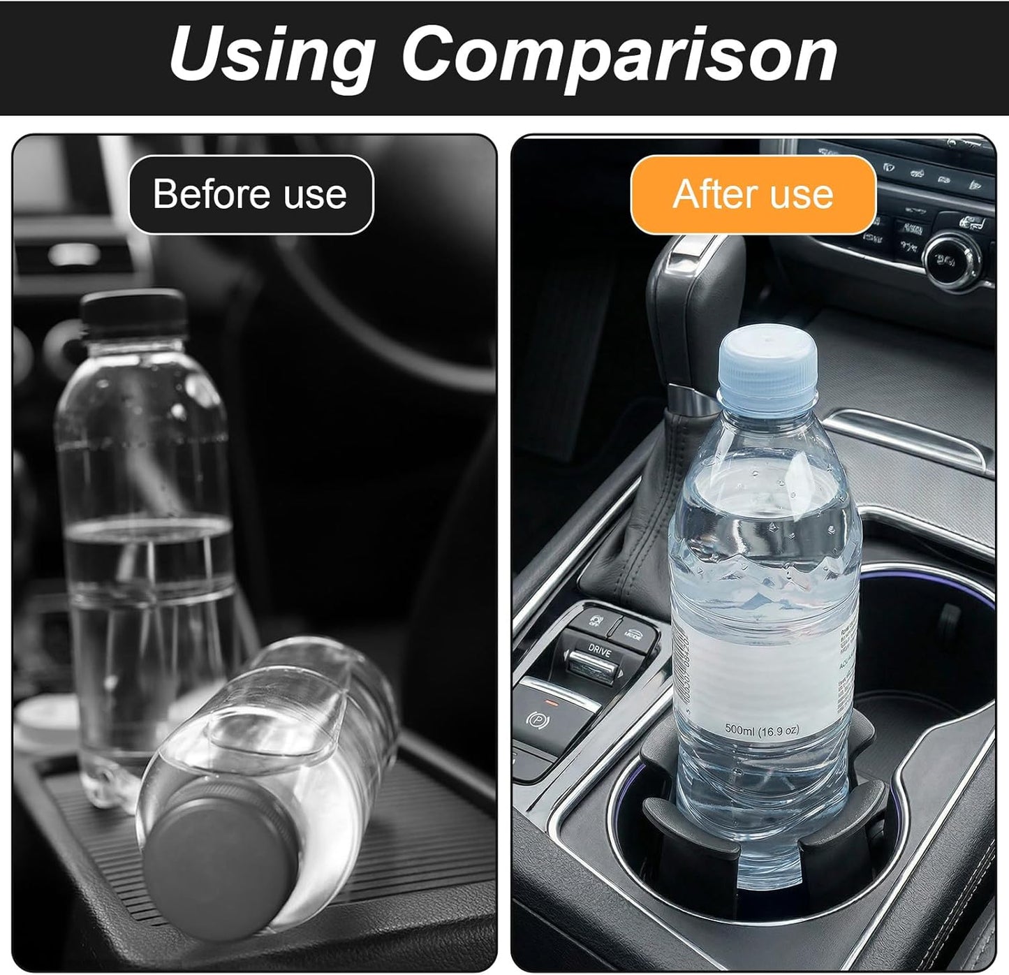 Amaxiu 2 Pcs Car Cup Holder Expander, Adjustable Cup Holder for Cars Automotive Slim Can Cupholder Insert Adapter with Self-Adhesive & Suction Cups Secure Drink Holders for Car SUV Truck