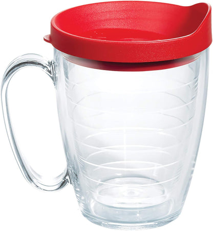 Tervis Clear & Colorful Lidded Made in USA Double Walled Insulated Tumbler Travel Cup Keeps Drinks Cold & Hot, 24oz, Black Lid, 1 Count (Pack of 1)